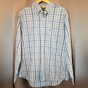 EUC Timberland Blue Plaid Long Sleeve Button-Down Shirt Size Large